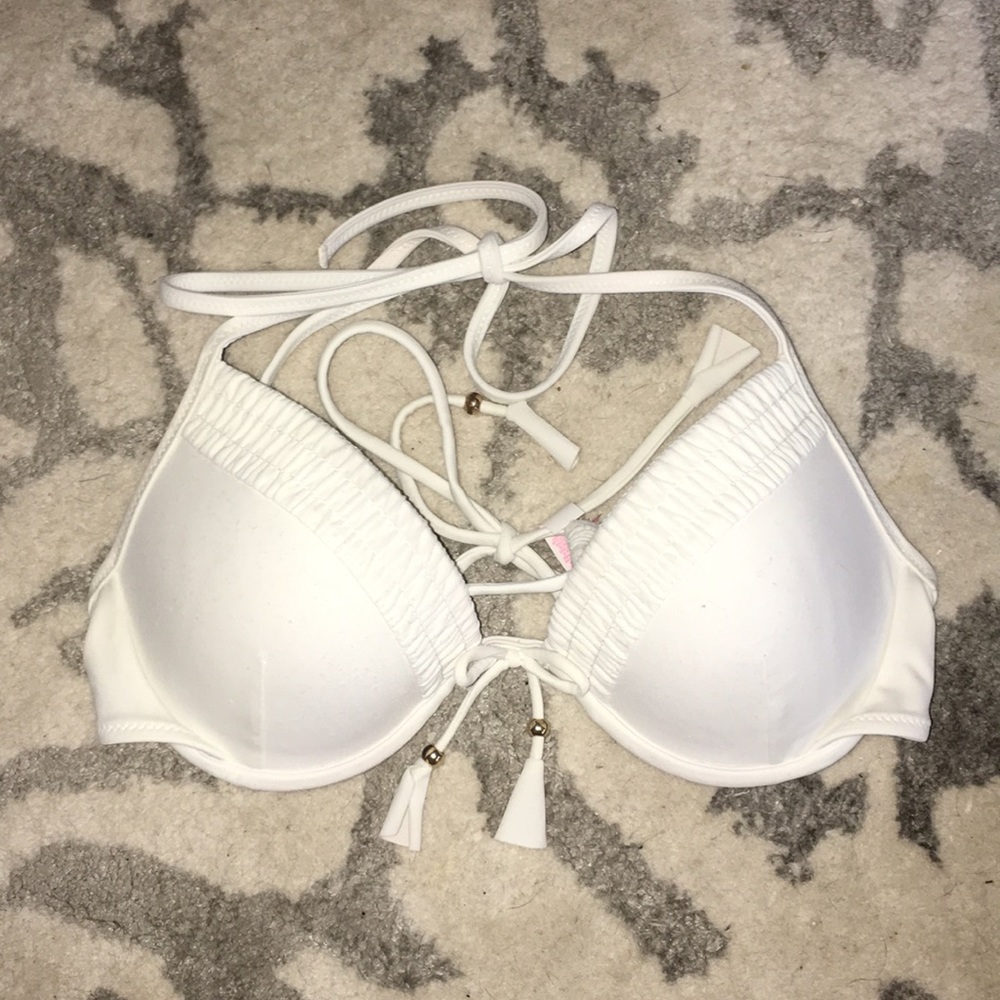 white victoria secret bikini top